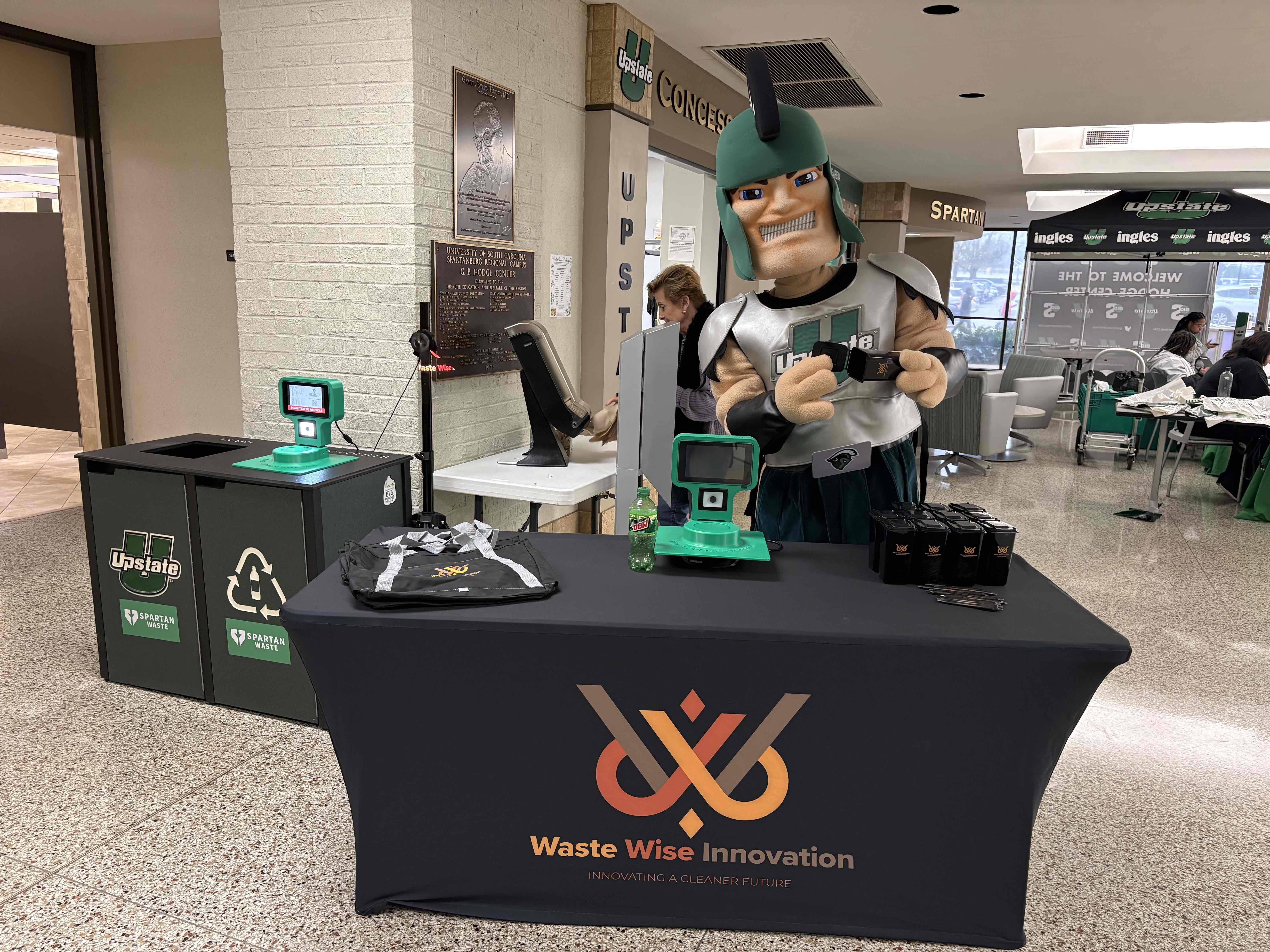 USC Upstate Spartan Mascot with Topper Stopper